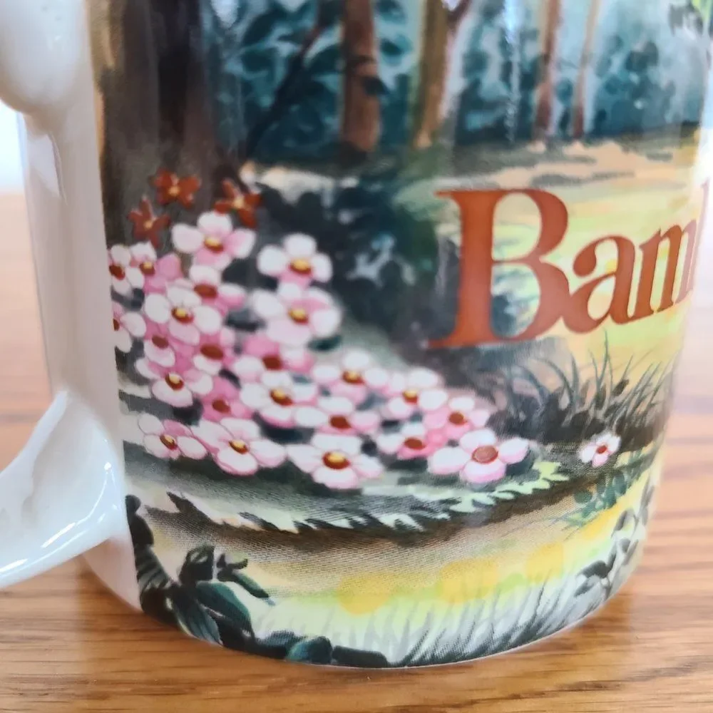 Vintage Disney Store Bambi Thumper Flower Coffee Mug Cup 12 Ounce EUC